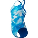 Speedo Womens Printed Powerback - Ocean Wash-Lagoon Blue