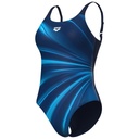 Arena Womens Glow Swimsuit U Back - navy-turquoise
