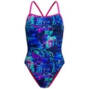 Speedo Womens Printed V-back 2.0 - Pixel Pool-Navy