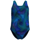 Speedo Girls Print Leaderback One Piece - Sapphire-Mayan Blue