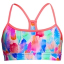 Funkita Girls Swim Crop Top - Tickle Pink